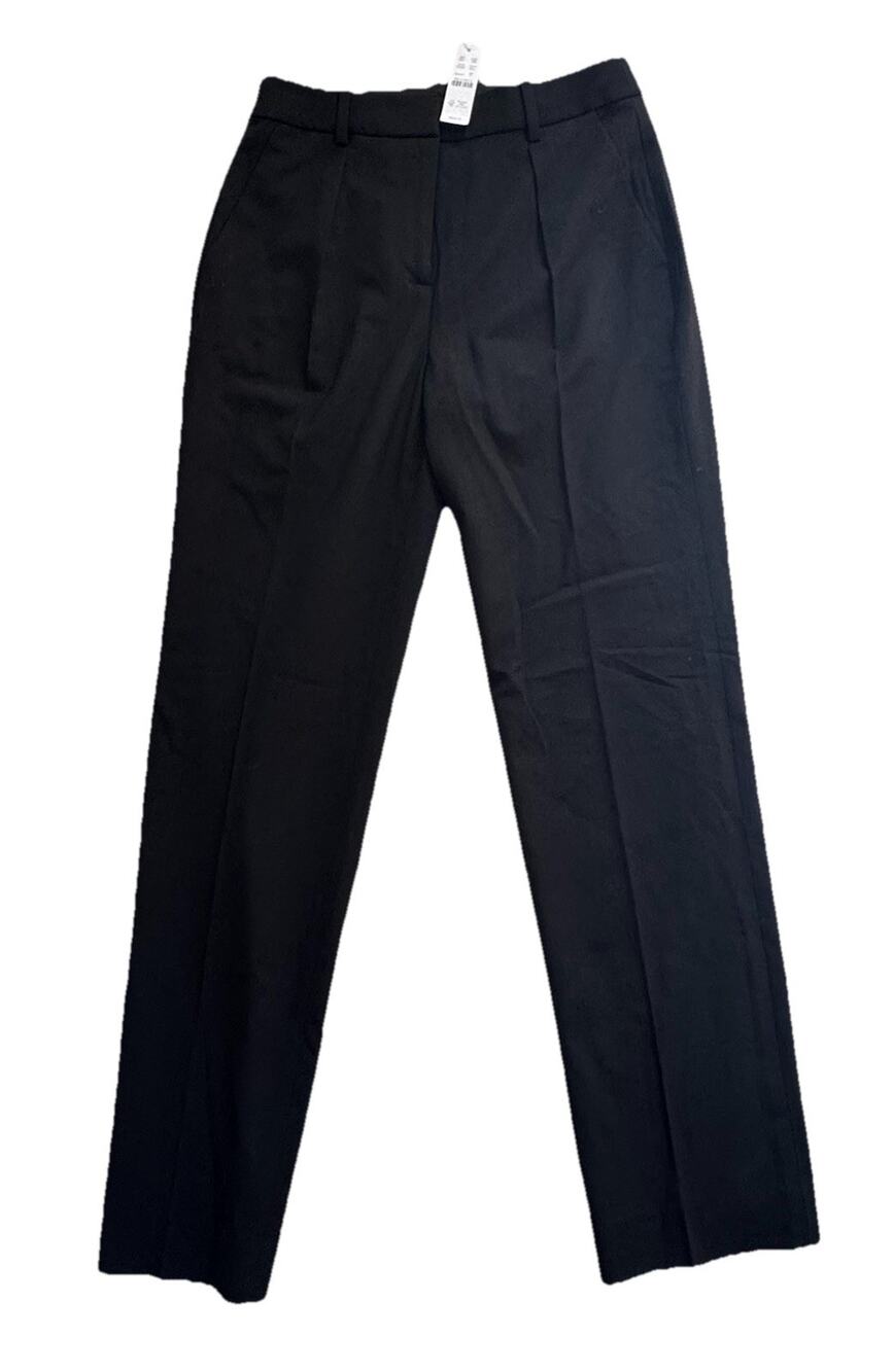 New J.Crew Tollegno 1900 Black Italian Wool Trouser Pants Sz 0 $228 Work Preppy